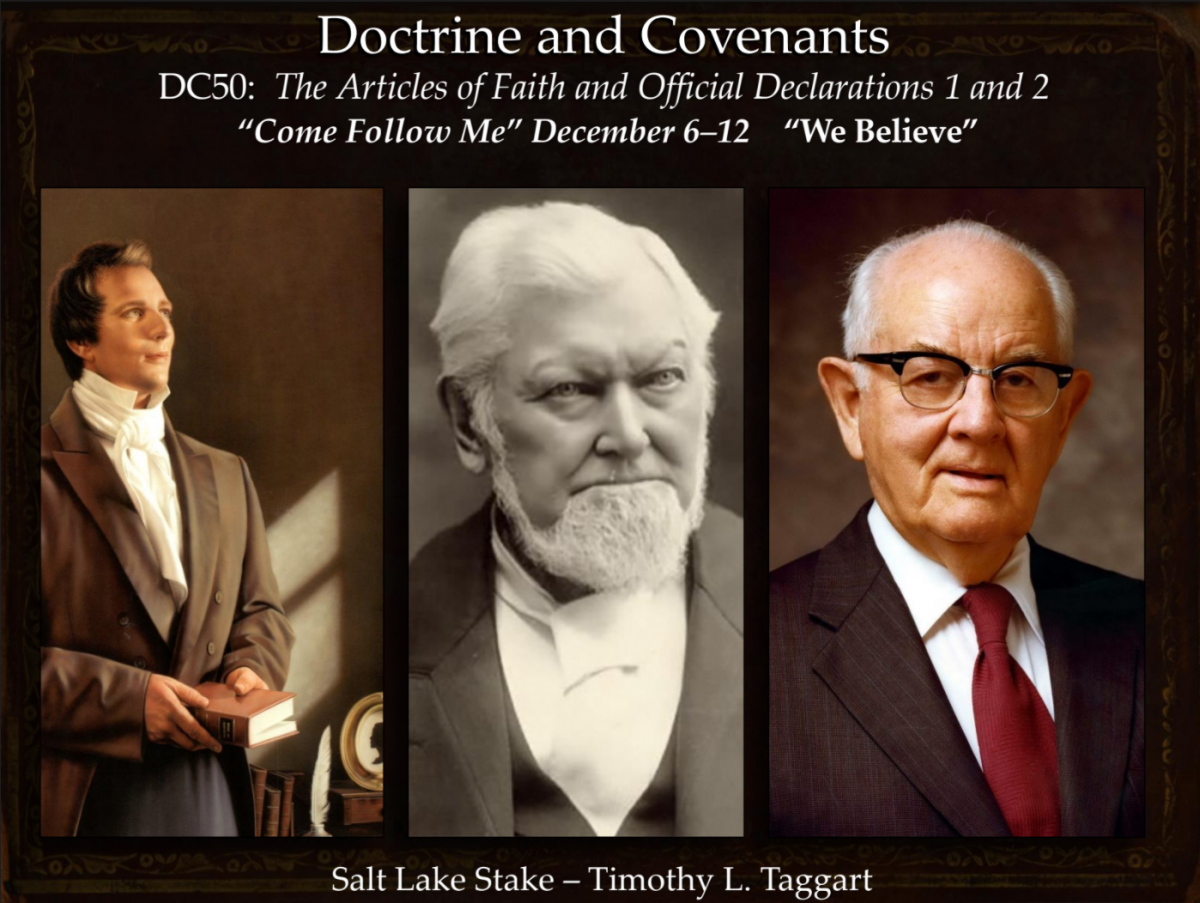 RDC50 December 6–12 The Articles of Faith and Official Declarations 1 and 2 “We Believe” – The Articles of Faith, The “Manifesto”, and the Priesthood for all Worthy Males